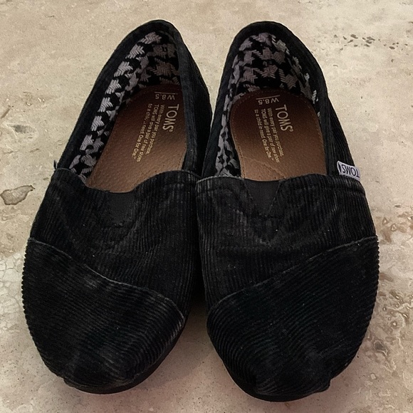 TOMS ● Black Corduroy Slip-On Shoes ● Y2K - Picture 2 of 4